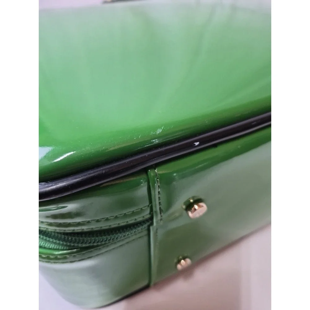 Kate Spade Emerald Green Patent leather Duchess Boarding Bag Carry On RARE‎